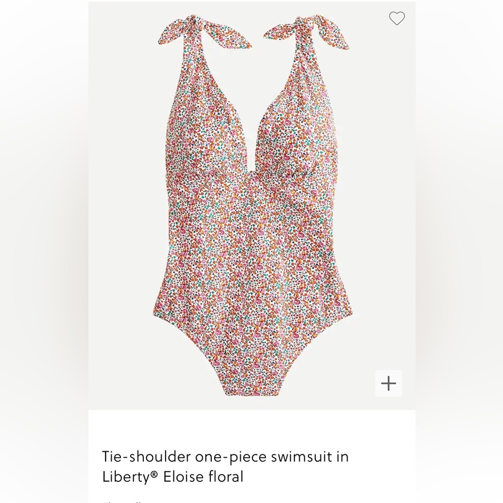 J.CREW | Tie-Shoulder One-piece Swimsuit in Liberty Eloise Pink Floral | size 10
